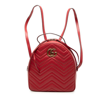 Gucci GG Marmont Backpack Red Leather