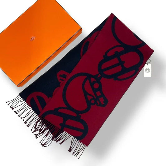 Hermes Scarf Kamail Red Cashmere