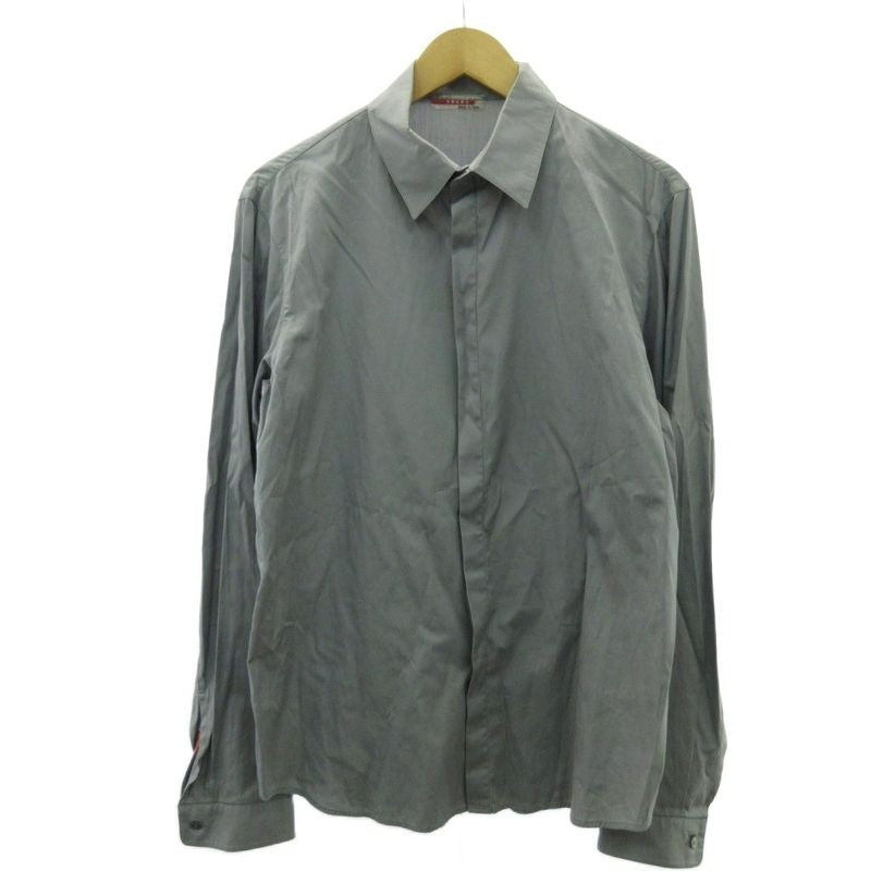 Prada Sport 00 S Shirt Wing Button Logo Gray