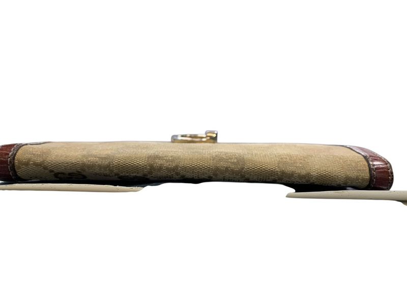 2540 Gucci Long Wallet W Hook Wallet G Mark GG Canvas Preowned 190389-4276