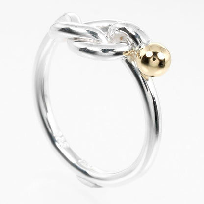 Tiffany & Co Love Knot Silver 925 X 18K Yellow Gold #10 Ladies 3g Ring