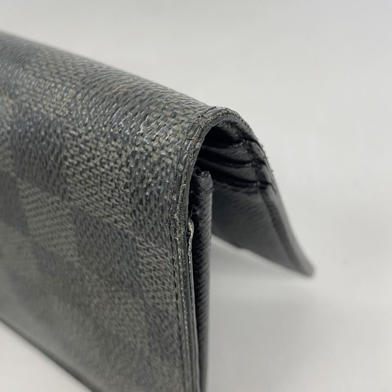 Louis Vuitton Damier Graphite Portefeuille Blazer N62665 Black Men's Long Wallet