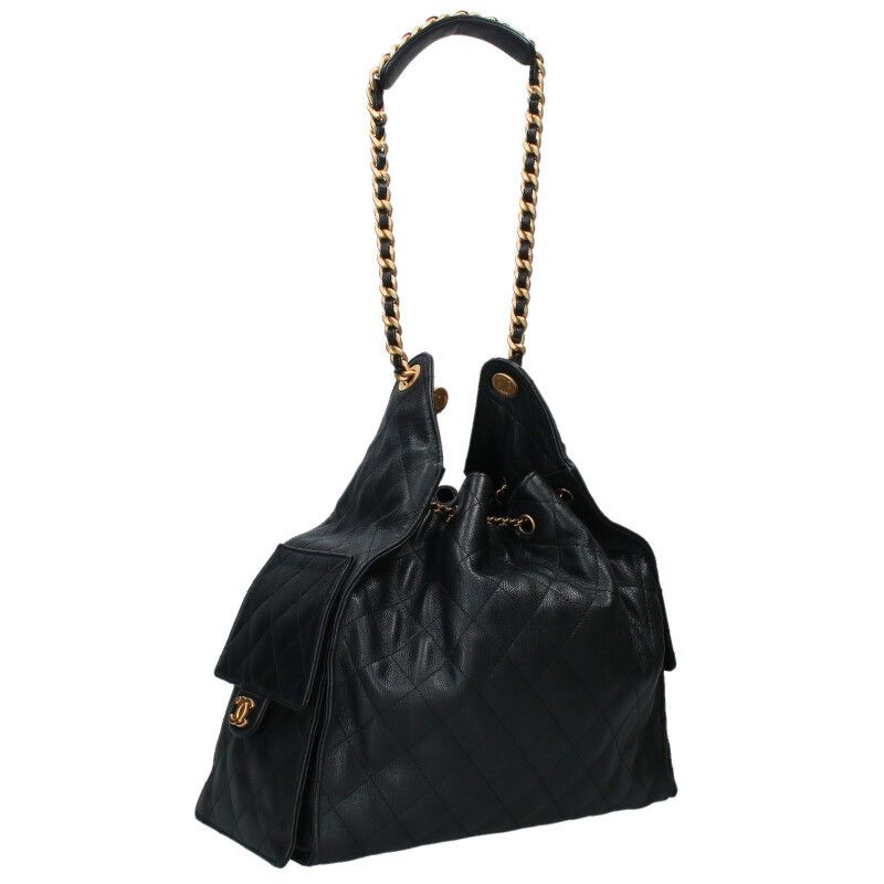 Chanel 25 Medium Coco Mark Caviar Skin Large Shoulder Bag Men's