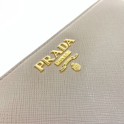 Prada Saffiano Leather Wallet Round Zipper Long Wallet 1ml506 Beige