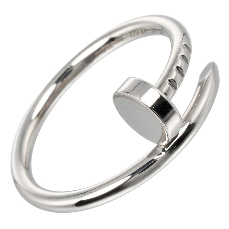 Cartier Juste Un Clou Small Model 18kwhite Gold #6 Ladies 3.27g Ring