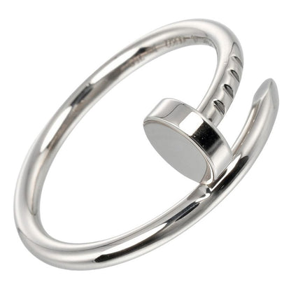 Cartier Juste Un Clou Small Model 18kwhite Gold #6 Ladies 3.27g Ring