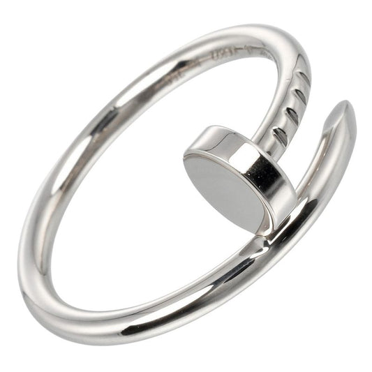 Cartier Juste Un Clou Small Model 18kwhite Gold #6 Ladies 3.27g Ring