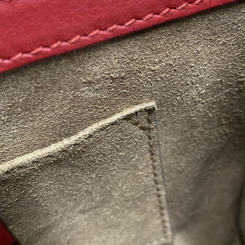 Gucci Shoulder Bag Padlock GG Small 409487 Dark Brown Beige And Red Chain