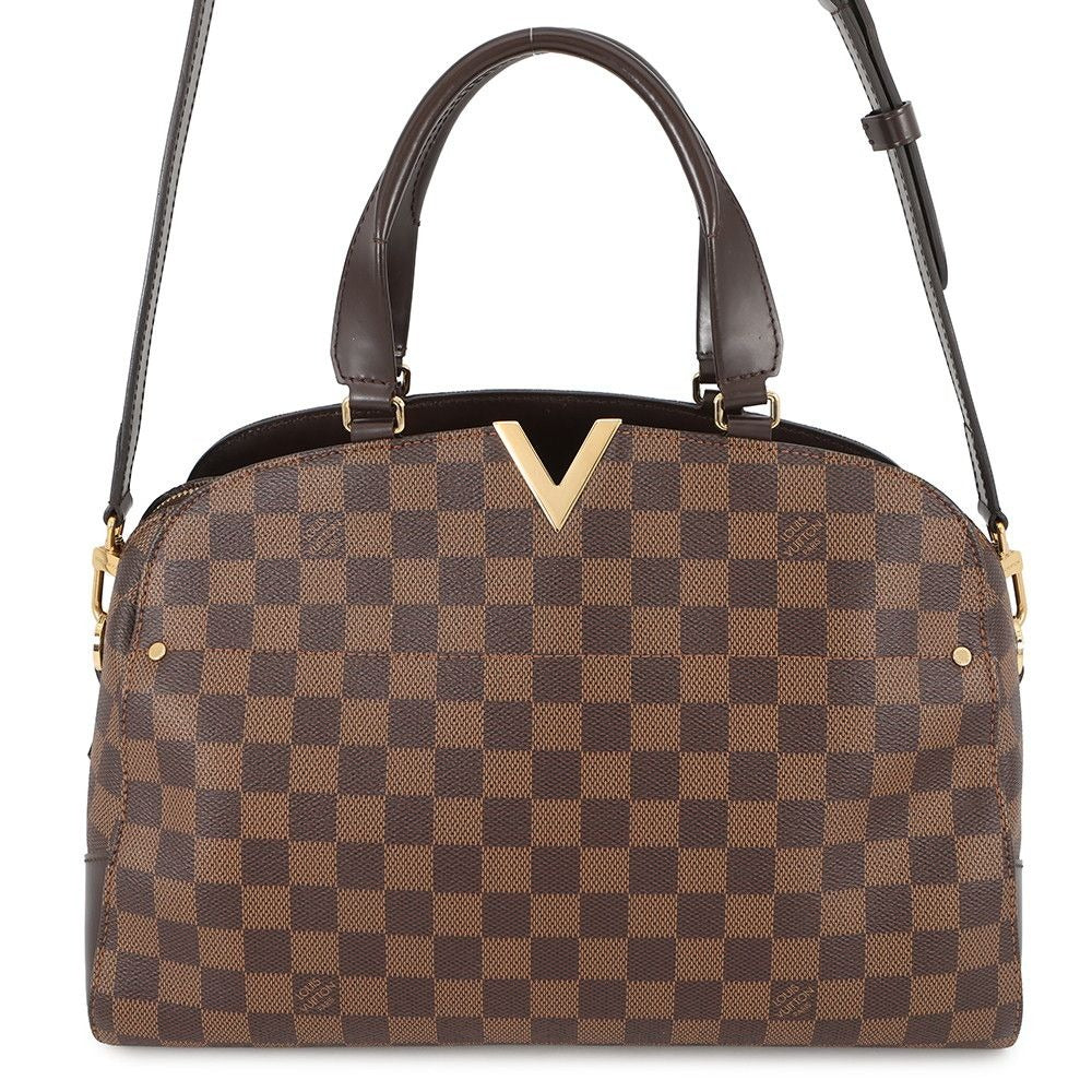 Louis Vuitton Damier Ebene Kensington Bowling Bag Brown Beige