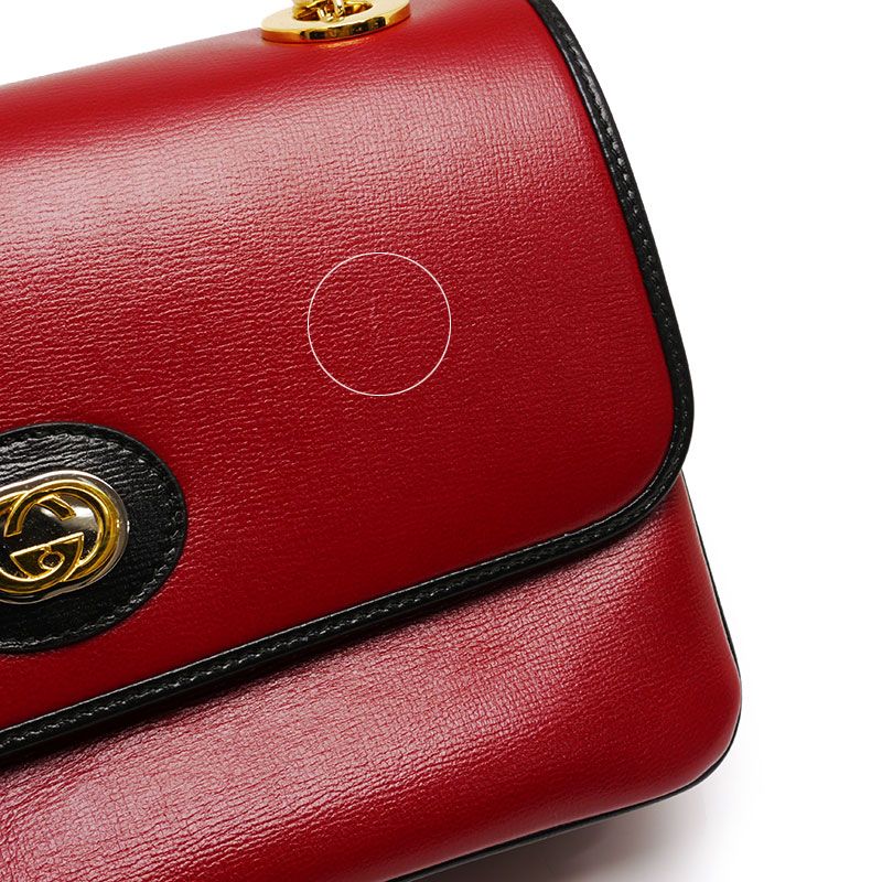 Gucci Chain Shoulder Bag 576421 Leather Red And Black Storage With Bag