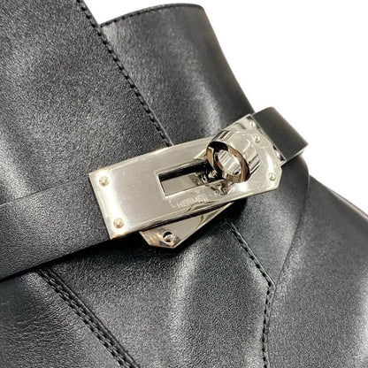 Hermes Neo Boots Short Boots Shoes Leather Black Silver Kelly Hardware