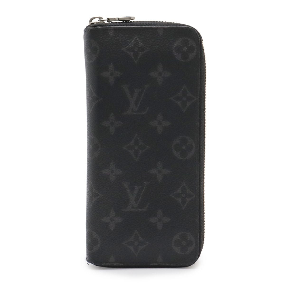 Louis Vuitton Monogram Eclipse Zippy Wallet Vertical Zip Around Black Gray