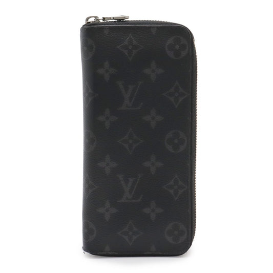 Louis Vuitton Monogram Eclipse Zippy Wallet Vertical Zip Around Black Gray