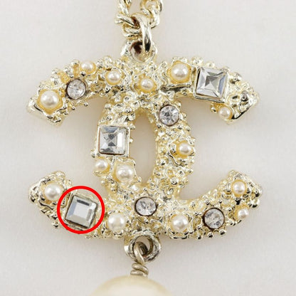 Chanel Coco Mark Rhinestone Pearl And Metal Ladies 17.3g Necklace
