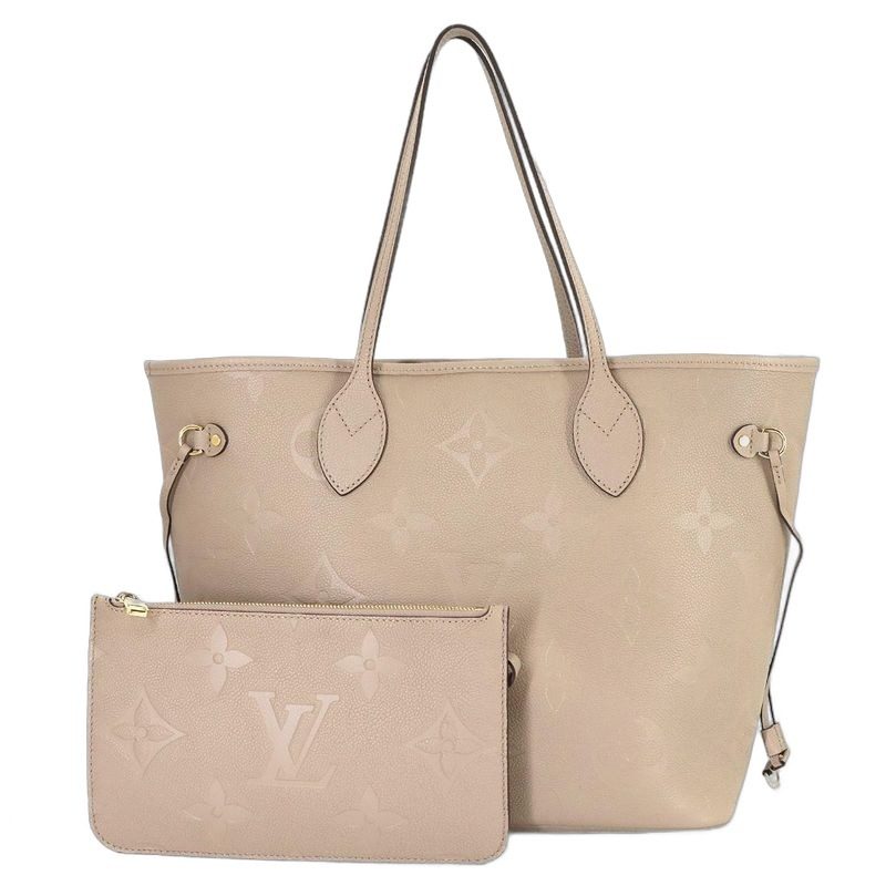 Louis Vuitton Monogram Empreinte Neverfull MM Tote Tourterelle