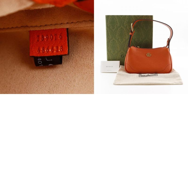 Gucci Aphrodiemini GG Marmont 739076 Leather Orange Ladies Shoulder Bag