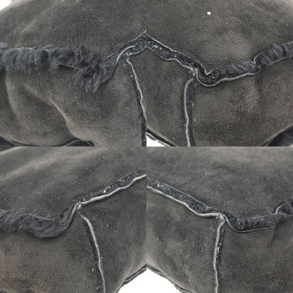 Chanel Handbag Logo Fur Bag Black Leather 34ka824