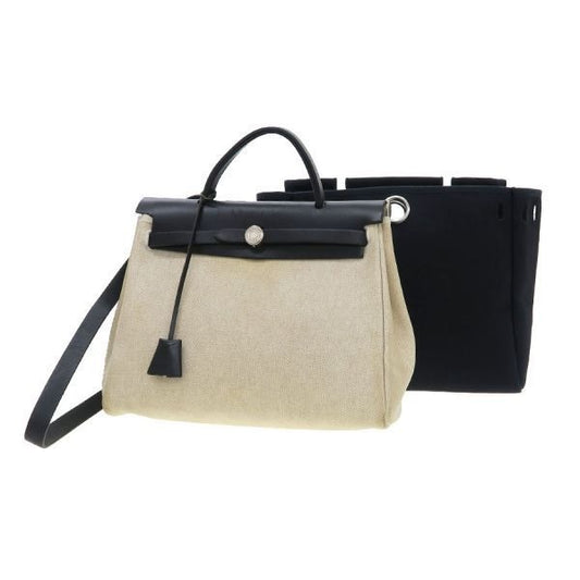 Hermes Herbag PM Leather Beige