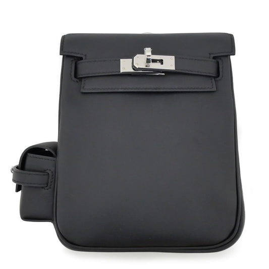 Hermes Kelly Jump Mini Black Silver Hardware Swift Backpack