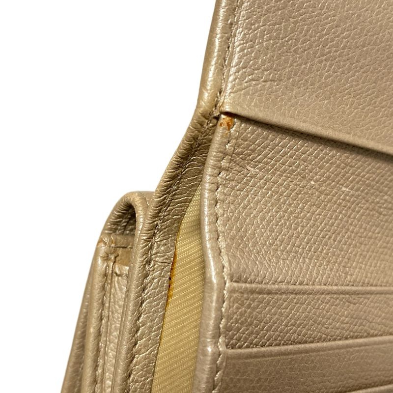 Chanel W Hook Wallet Coco Button Beige Silver Hardware