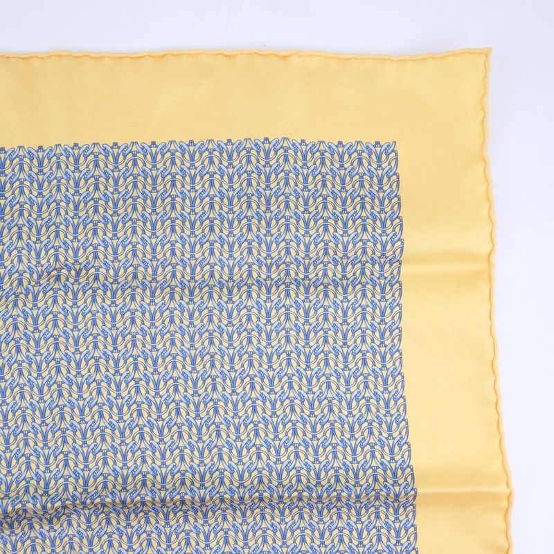 Hermes Carré 42 Chain Silk Beige Women's Scarf