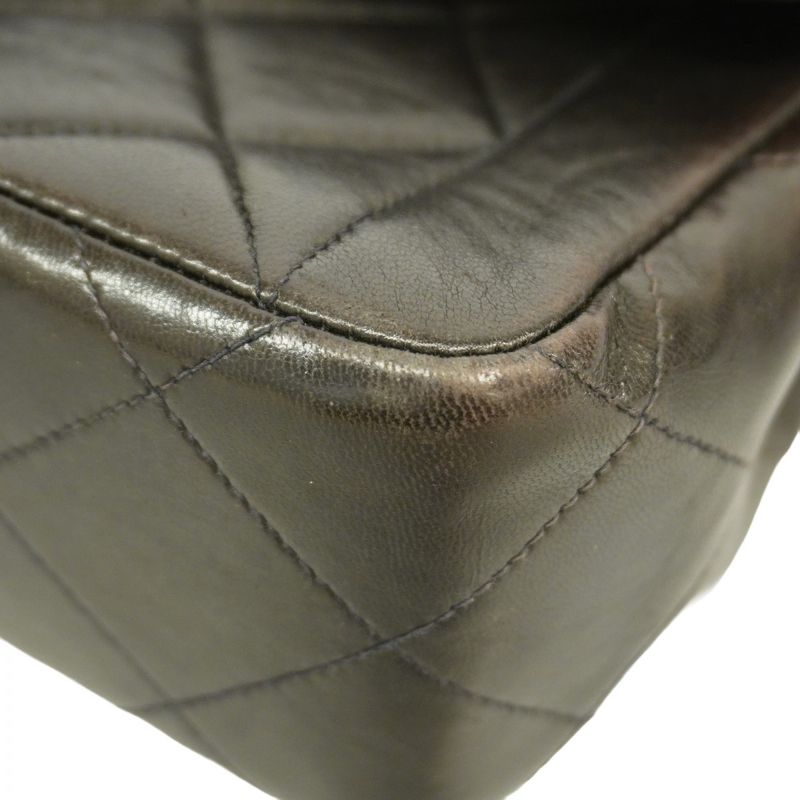 Chanel Shoulder Bag Matelasse Lambskin Black Gold Hardware Women