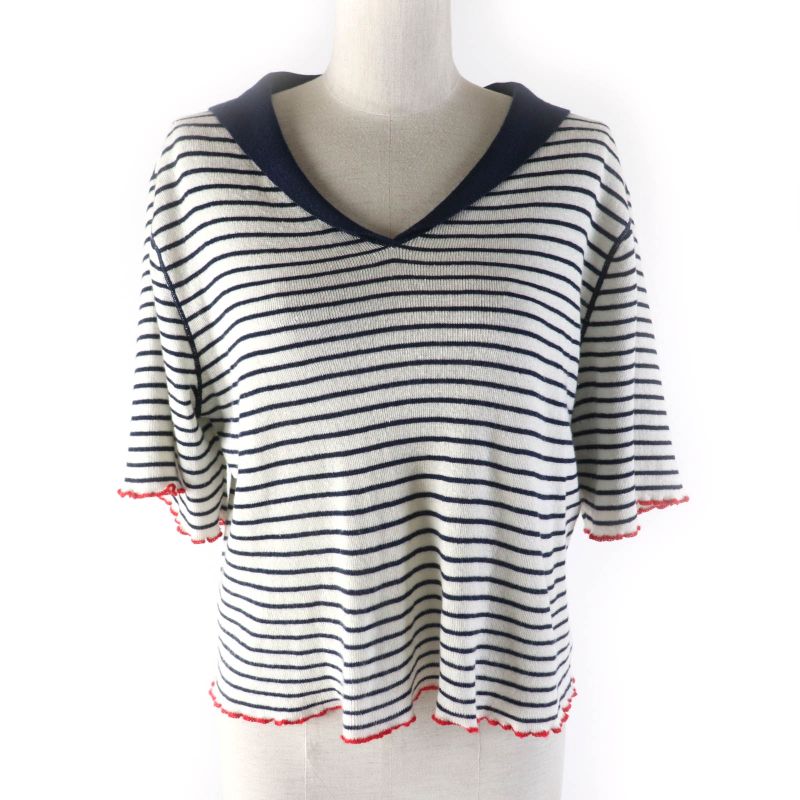 Christian DIOR 24SS 444s67am785 Linen Cashmere Silk Blend Sailor Collar