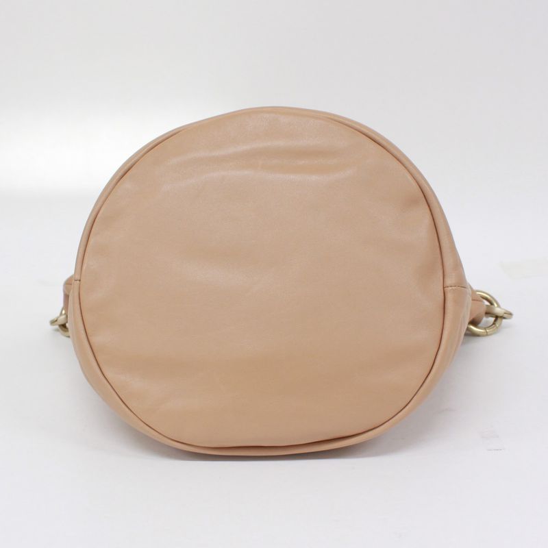 Chanel Coco Mark One Shoulder Bag Calfskin Beige Handbag Gold