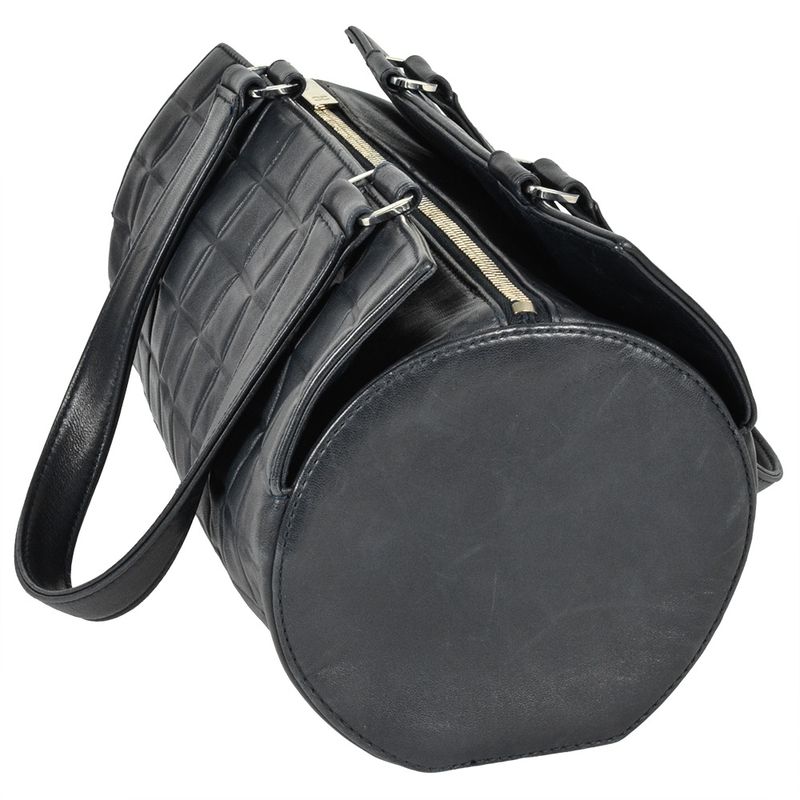 Chanel Chocobar Handbag Lambskin Navy Silver Hardware 7 Digit 7s Ladies