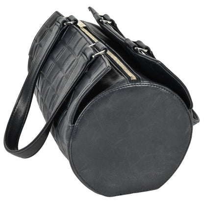 Chanel Chocobar Handbag Lambskin Navy Silver Hardware 7 Digit 7s Ladies