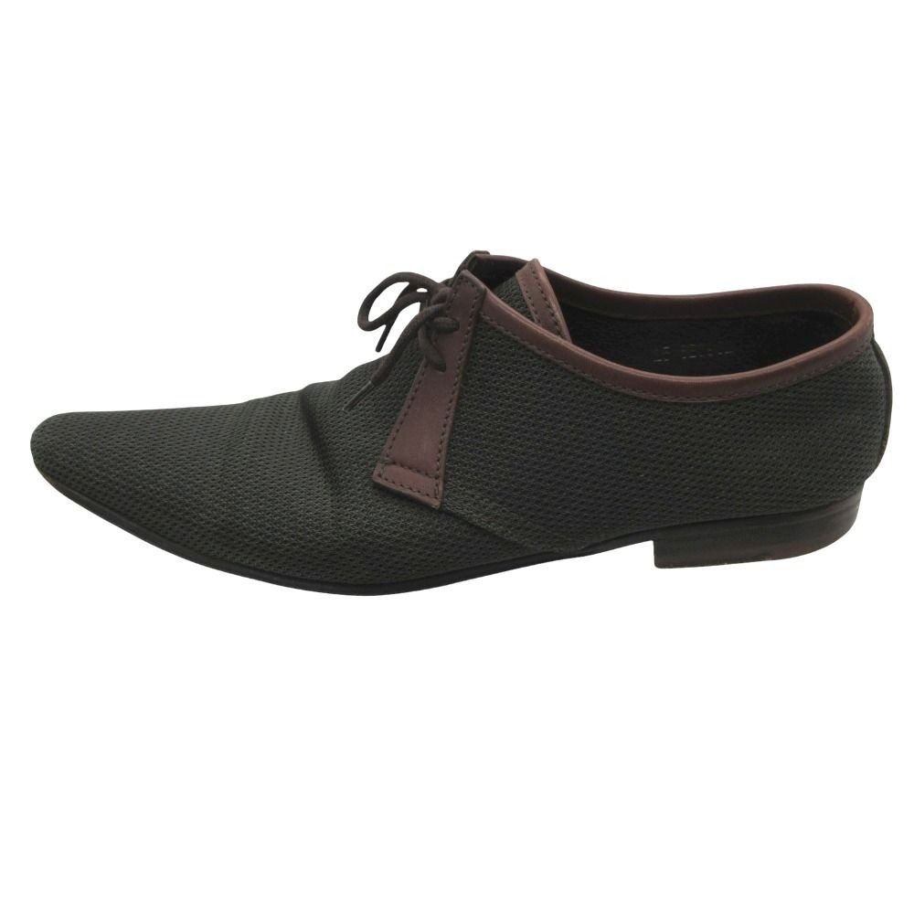 Miu Miu Dress Shoes Mesh Leather Trim Lace Up Gray 5.5