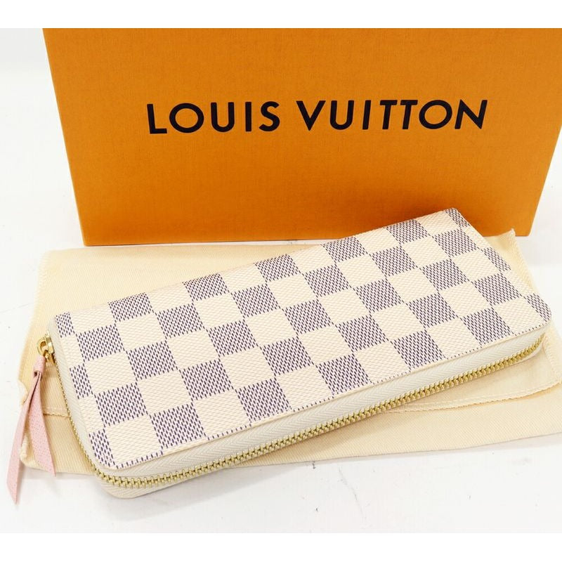 Louis Vuitton Round Zipper Long Wallet With Change Pocket Damier Azur Portefeui — view 2