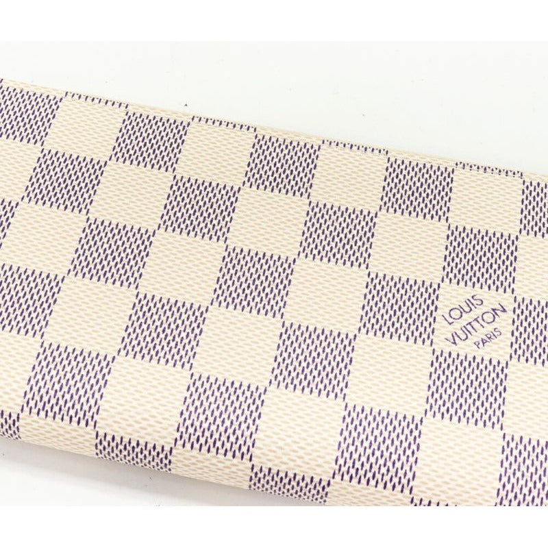 Louis Vuitton Round Zipper Long Wallet With Change Pocket Damier Azur Portefeui — view 4