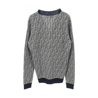 Fendi Cardigan FF Logo Navy Wool — view 2