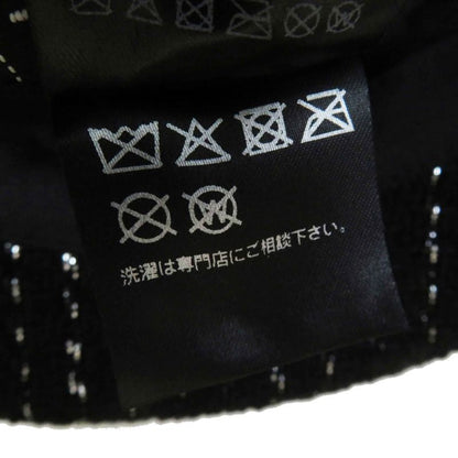 CHANEL 2023 23P Tweed Casket With Coco Mark Hat Black Silver M Made In Italy