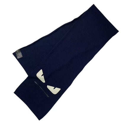 Fendi Muffler Wool Navy Mon Star Scarf