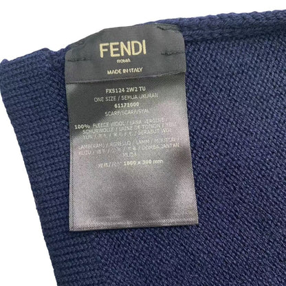 Fendi Muffler Wool Navy Mon Star Scarf — view 4