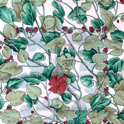 Hermes Scarf Carre 90 L'arbre De Soie Silk Tree Mulberry Tree And Silkworms Blue