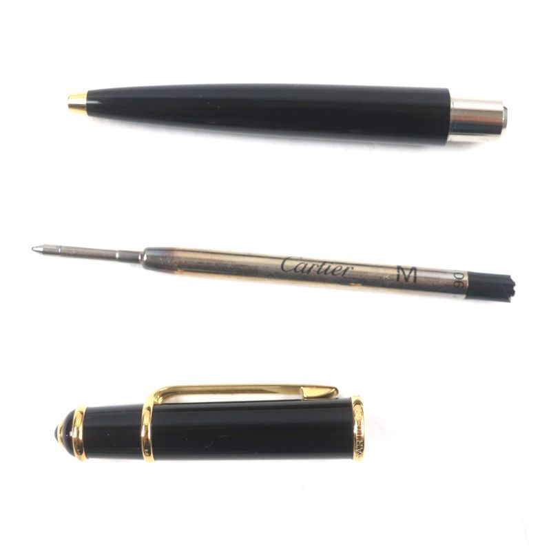 Cartier Diabolo De Cartier Blue Gemstone Twist Ballpoint Pen Black Gold Made