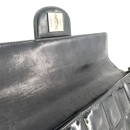 Chanel Patent Leather East West Chocolate Bar Flap Bag Black Purse