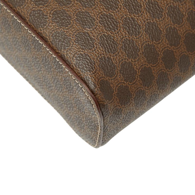 Celine Macadam Vanity Bag Handbag Brown PVC Leather Women Celine