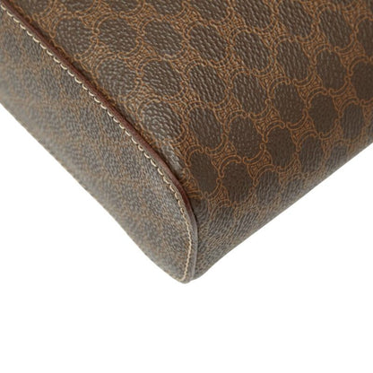 Celine Macadam Vanity Bag Handbag Brown PVC Leather Women Celine