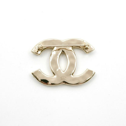Chanel Brooch Corsage Gold Here Mark Rhinestone