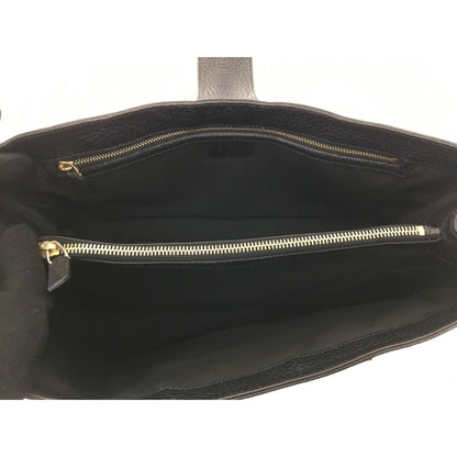 Gucci Women's Gold Hardware Handbag All Leather 131325 Black
