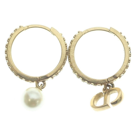 Dior Cdlogo Line Stone Earrings Gold