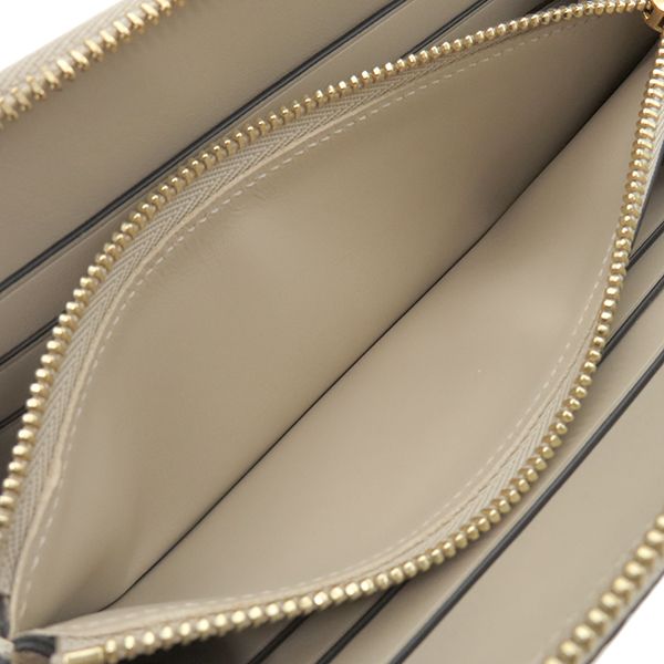 Loewe Long Wallet Repeat Zip Around Calfleather Light Oats Gold Hardware
