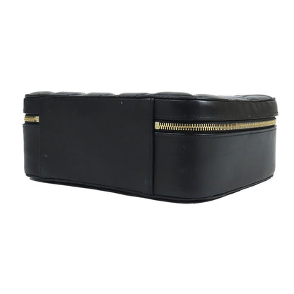 Chanel Vanity Black Gold Leather Quilted Stitch 2-Way Top Shoulder Bag — view 3