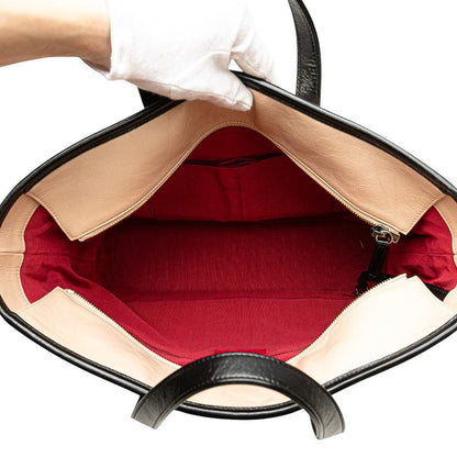 Chanel Gabrielle Coco Mark Handbag Shoulder Bag 2WAY Beige Black Lambskin Women