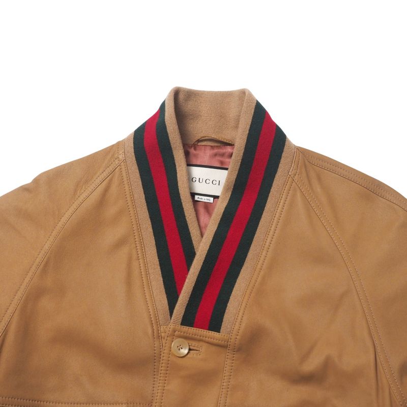 Gucci Sherry Line Jacket Size 44 Goat Leather Goat Leather Jacket Blouson