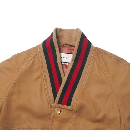 Gucci Sherry Line Jacket Size 44 Goat Leather Goat Leather Jacket Blouson